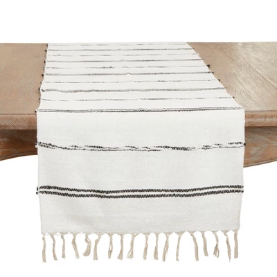 Saro Lifestyle Modern Minimalist Striped Table Runner, Beige, 16"x72" 5 Saro Lifestyle Modern Minimalist Striped Table Runner, Beige, 16"x72" - Image 3
