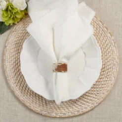 Saro Lifestyle Cow Hide Napkin Ring, Brown (Set Of 4) -Saro Lifestyle GUEST 0523a5b4 da9e 49ba 8e02 ae7db0459b5e