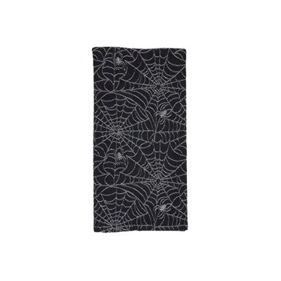 Saro Lifestyle Recycled Jacquard Spider Web Kitchen Towel (Set Of 4), 20"x28", Black 4 Saro Lifestyle Recycled Jacquard Spider Web Kitchen Towel (Set Of 4), 20"x28", Black - Image 2
