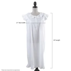 Saro Lifestyle Cotton Nightgown With Embroidered Design -Saro Lifestyle GUEST 057a8bcb 9e9d 489e a9fe 9dec1f5f0bdf