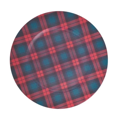 Saro Lifestyle Tartan Style Charger Plate (Set Of 4), 13"x13", Red 7 Saro Lifestyle Tartan Style Charger Plate (Set Of 4), 13"x13", Red - Image 5