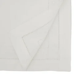 Saro Lifestyle Classic Hemstitch With Embroidered Border Table Runner