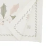 Saro Lifestyle Joyful Holly Leaves Table Runner, White, 16" X 72"