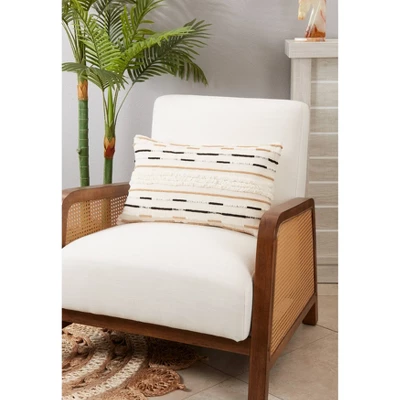 Twisted Cord Throw Pillow Cover Ivory/Brown - Saro Lifestyle 4 Twisted Cord Throw Pillow Cover Ivory/Brown - Saro Lifestyle - Image 2