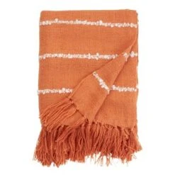 Saro Lifestyle Striped Throw With Tasseled Edges