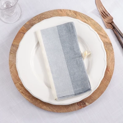 Saro Lifestyle Stripe Design Cotton Table Napkins (Set Of 4) 5 Saro Lifestyle Stripe Design Cotton Table Napkins (Set Of 4) - Image 3