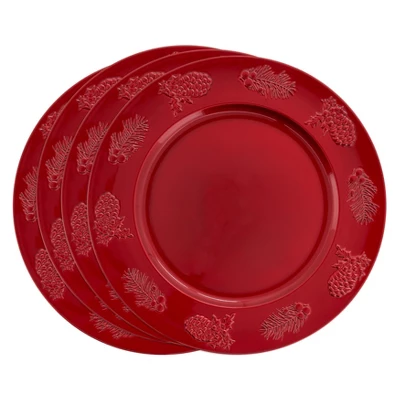 Saro Lifestyle Christmas Charger Plates With Holly Berry Design (Set Of 4) 4 Saro Lifestyle Christmas Charger Plates With Holly Berry Design (Set Of 4) - Image 2