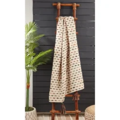 Saro Lifestyle Saro Lifestyle Woven Throw Blanket With Striped Design, Multi, 50"x60" -Saro Lifestyle GUEST 0d47f861 6820 42b1 b4e6 3409aa5493a1