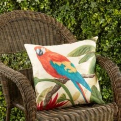 Saro Lifestyle Colorful Parrot Outdoor Pillow With Poly Fill, 18"x18", Multicolored 8 Saro Lifestyle Colorful Parrot Outdoor Pillow With Poly Fill, 18"x18", Multicolored -Saro Lifestyle GUEST 0ed836d2 89b3 4e8a 8d94 9ed7af048026