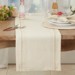 Saro Lifestyle Leno Stripe Elegance Table Runner -Saro Lifestyle GUEST 0f5e55e8 6750 4cfe ae90 4711e09fe9d3