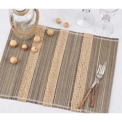 Saro Lifestyle Table Placemats With Striped Design (Set Of 4) 5 Saro Lifestyle Table Placemats With Striped Design (Set Of 4) - Image 3