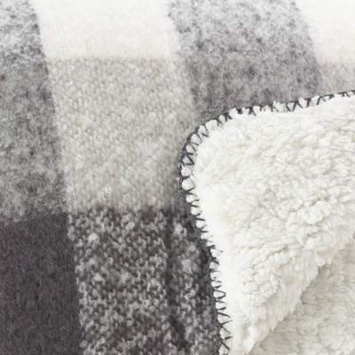 50"x60" Faux Mohair Design Sherpa Throw Blanket Gray - Saro Lifestyle 4 50"x60" Faux Mohair Design Sherpa Throw Blanket Gray - Saro Lifestyle - Image 2