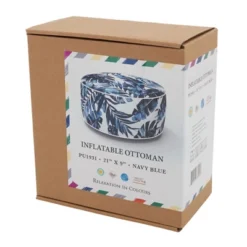 Saro Lifestyle Blue Tropic Outdoor Ottoman, 21"x9" Round, Navy Blue 8 Saro Lifestyle Blue Tropic Outdoor Ottoman, 21"x9" Round, Navy Blue -Saro Lifestyle GUEST 11470675 ddb3 4996 880e b57eaac12b6b