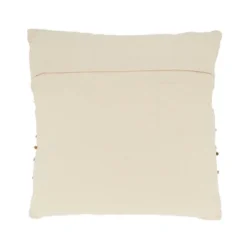 18"x18" Diamond Dreams Woven Poly Filled Square Throw Pillow Natural - Saro Lifestyle: Cotton & Jute, Indoor Decor, Zippered
