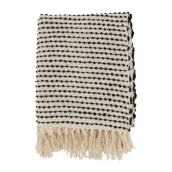50"x60" Woven Warmth Textured Striped With Fringe Throw Blanket - Saro Lifestyle -Saro Lifestyle GUEST 1521bec9 d015 4c0a 935f 401a0c691fb2