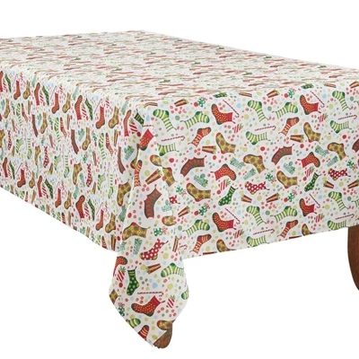 Saro Lifestyle Christmas Stockings Holiday Tablecloth 5 Saro Lifestyle Christmas Stockings Holiday Tablecloth - Image 3