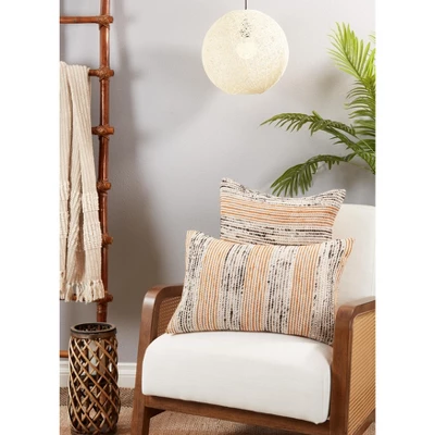 Saro Lifestyle Saro Lifestyle Throw Pillow Cover With Stripe Design 4 Saro Lifestyle Saro Lifestyle Throw Pillow Cover With Stripe Design - Image 2