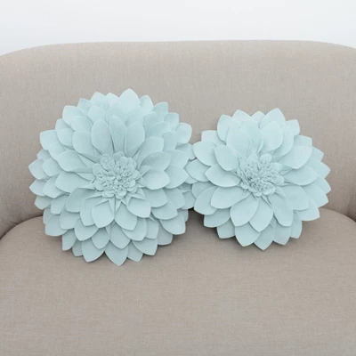 Saro Lifestyle Floral Design Felt Throw Pillow 4 Saro Lifestyle Floral Design Felt Throw Pillow - Image 2