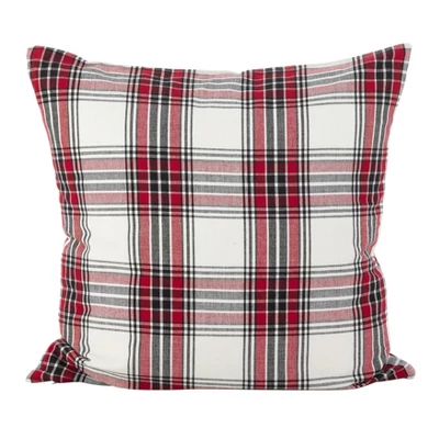 20"x20" Borland Plaid Down Filled Square Throw Pillow - Saro Lifestyle 3 20"x20" Borland Plaid Down Filled Square Throw Pillow - Saro Lifestyle