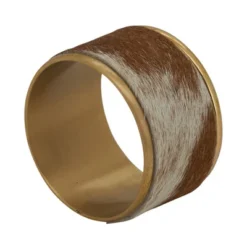 Saro Lifestyle Cow Hide Napkin Ring, Brown (Set Of 4) -Saro Lifestyle GUEST 1bb01de5 d9a2 4a80 869e 902cd67c63d1