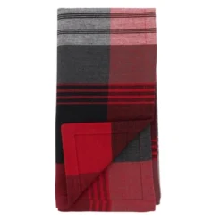 Saro Lifestyle Cotton Plaid Napkin, 20" Square, Red (Set Of 4)