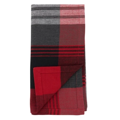 Saro Lifestyle Cotton Plaid Napkin, 20" Square, Red (Set Of 4) 3 Saro Lifestyle Cotton Plaid Napkin, 20" Square, Red (Set Of 4)
