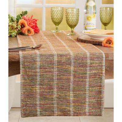 Saro Lifestyle Table Runner With Multicolor Striped Design, Multicolored, 16" X 72" 4 Saro Lifestyle Table Runner With Multicolor Striped Design, Multicolored, 16" X 72" - Image 2