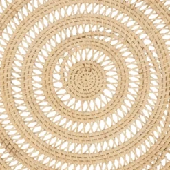 Saro Lifestyle Natural Weave Rattan Placemat (Set Of 4), 15"x15", Beige -Saro Lifestyle GUEST 1d6c829e 010c 4e74 adb1 dea707abbc2d