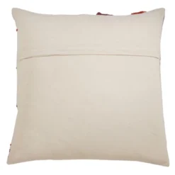 Saro Lifestyle Block Print Embroidered Pillow - Poly Filled, 22" Square, Coral