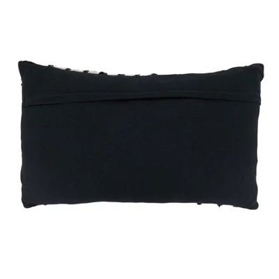 14"x23" Oversize Zebra Chindi Design Cotton Lumbar Throw Pillow Cover Black/White - Saro Lifestyle 3 14"x23" Oversize Zebra Chindi Design Cotton Lumbar Throw Pillow Cover Black/White - Saro Lifestyle