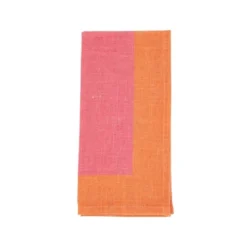 Saro Lifestyle Color-Blocked Edge Napkin (Set Of 4), Pink, 20"x20" -Saro Lifestyle GUEST 21f53135 d8ae 4a1d 99be a22007c83567