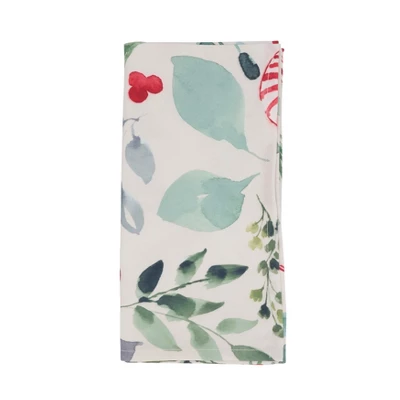 Saro Lifestyle Christmas Foliage And Candy Canes Napkin, 20" Square, Multi (Set Of 12) 4 Saro Lifestyle Christmas Foliage And Candy Canes Napkin, 20" Square, Multi (Set Of 12) - Image 2