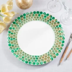 Saro Lifestyle Scalloped Gleam Charger Plate (Set Of 4), 13"x13", Green 10 Saro Lifestyle Scalloped Gleam Charger Plate (Set Of 4), 13"x13", Green -Saro Lifestyle GUEST 2362ca35 e17e 4d17 8a69 64752e51fbe6