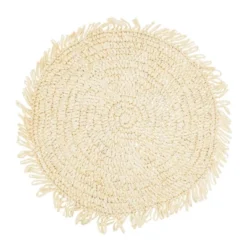 Saro Lifestyle Rustic Raffia Fringe Placemat (Set Of 4) -Saro Lifestyle GUEST 23dead76 8802 47a8 9cf8 107da9f0e29b