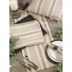 Saro Lifestyle Striped Woven Cotton Table Mats