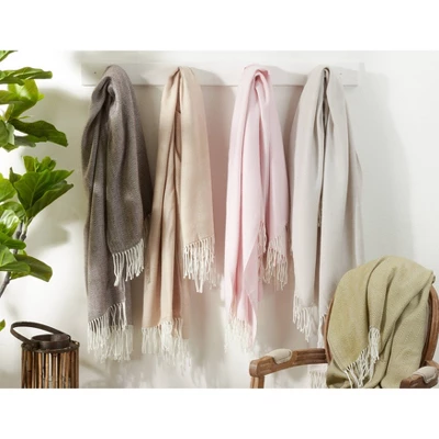 50"X60" Herringbone Tassel Fringe Throw Blanket - Saro Lifestyle 4 50"X60" Herringbone Tassel Fringe Throw Blanket - Saro Lifestyle - Image 2