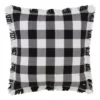 20"x20" Oversize Fringed Buffalo Plaid Down Filled Square Throw Pillow Black - Saro Lifestyle 1 20"x20" Oversize Fringed Buffalo Plaid Down Filled Square Throw Pillow Black - Saro Lifestyle -Saro Lifestyle GUEST 27b17bd6 f372 4674 a088 b7120a8b3aa0