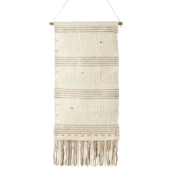 Saro Lifestyle Textured Woven Wall Hanging, 20"x44", Natural