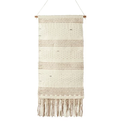 Saro Lifestyle Textured Woven Wall Hanging, 20"x44", Natural 3 Saro Lifestyle Textured Woven Wall Hanging, 20"x44", Natural