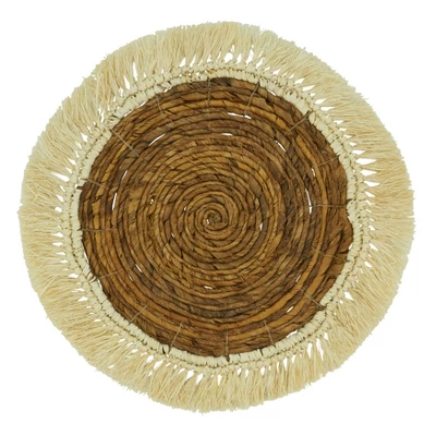 Saro Lifestyle Table Mats With Raffia Abaca Design (Set Of 4), Brown 6 Saro Lifestyle Table Mats With Raffia Abaca Design (Set Of 4), Brown - Image 4