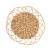 Saro Lifestyle Natural Blend Rattan And Hyacinth Charger Plate (Set Of 4), 13"x13", Beige