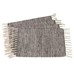 Saro Lifestyle Cotton Table Mats With Rug Design And Tassels (Set Of 4) -Saro Lifestyle GUEST 2b211197 fb08 4ae1 8ef2 b6209e536c30