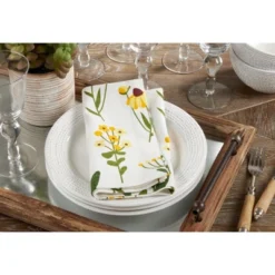 Saro Lifestyle Daisy Floral Design Cotton Table Napkins (Set Of 4), 20", Yellow 8 Saro Lifestyle Daisy Floral Design Cotton Table Napkins (Set Of 4), 20", Yellow -Saro Lifestyle GUEST 2e6830f1 890f 44e7 9346 5bf25a587177