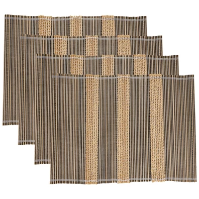 Saro Lifestyle Table Placemats With Striped Design (Set Of 4) 4 Saro Lifestyle Table Placemats With Striped Design (Set Of 4) - Image 2