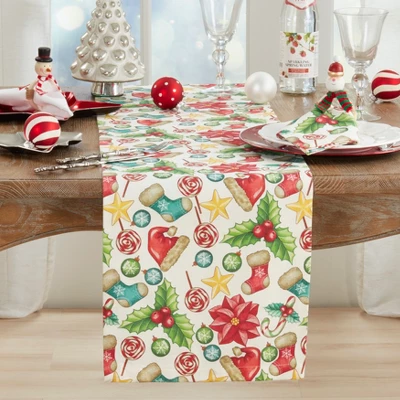 Saro Lifestyle Christmas Table Runner, 14"x72", Multi 4 Saro Lifestyle Christmas Table Runner, 14"x72", Multi - Image 2