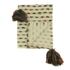 Saro Lifestyle Saro Lifestyle Woven Throw Blanket With Striped Design, Multi, 50"x60"