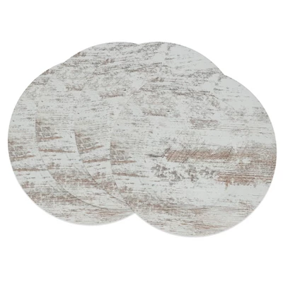 Saro Lifestyle Faux Wood Charger Plate (Set Of 4), 13", White 4 Saro Lifestyle Faux Wood Charger Plate (Set Of 4), 13", White - Image 2