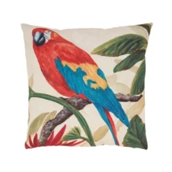 Saro Lifestyle Colorful Parrot Outdoor Pillow With Poly Fill, 18"x18", Multicolored 9 Saro Lifestyle Colorful Parrot Outdoor Pillow With Poly Fill, 18"x18", Multicolored -Saro Lifestyle GUEST 33aafd03 6f2a 40c9 884e e44383947494