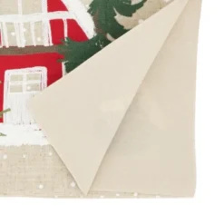 Saro Lifestyle Cozy Christmas Cottage Table Runner, 16"x70", Beige