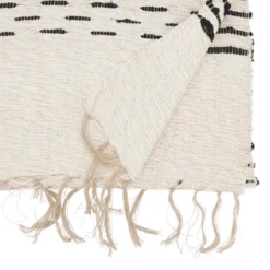 Saro Lifestyle Sleek Dash And Stripe Table Runner, Beige, 16"x72"